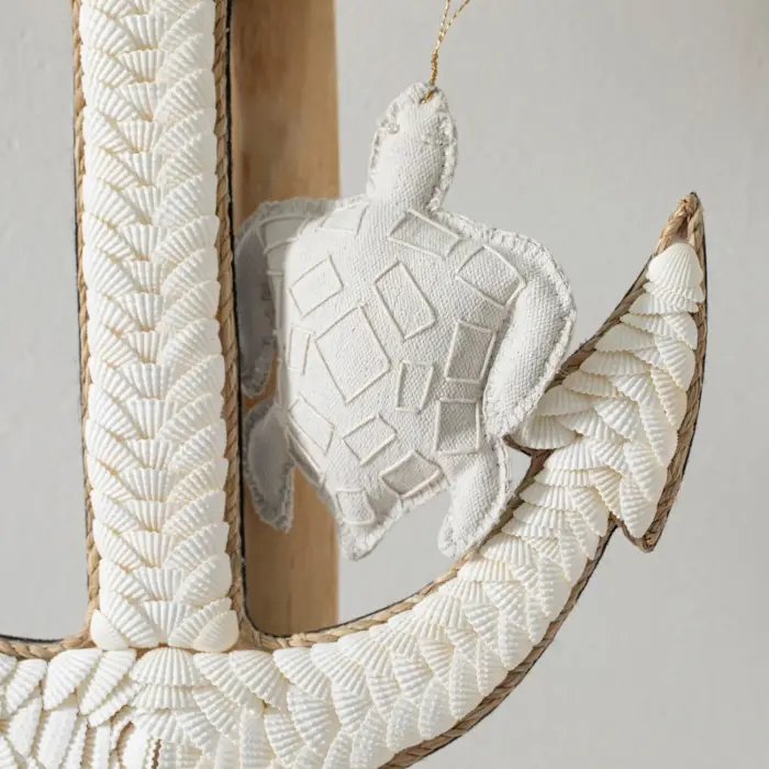 Flat Turtle Asılabilir Dekoratif Obje Krem