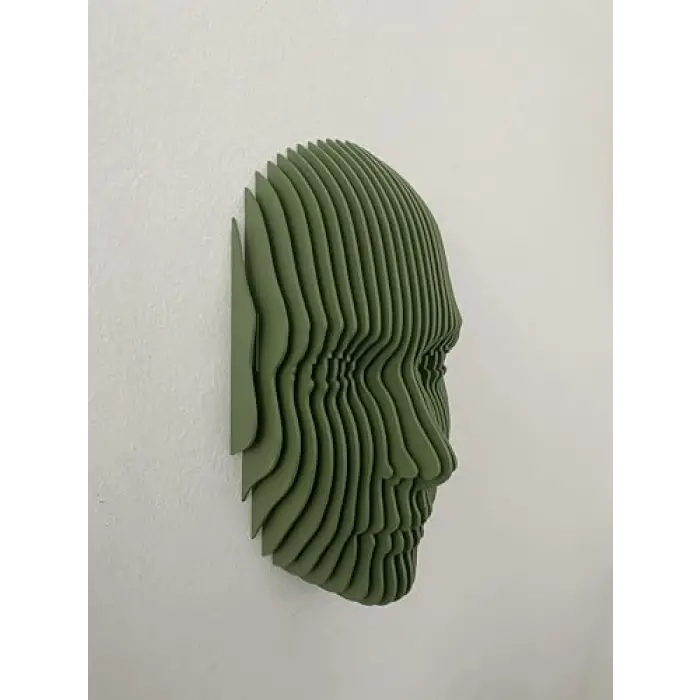 FlatForm Echo Parametrik Yüz Duvar Dekoru – 3D Katmanlı Modern Duvar Heykeli