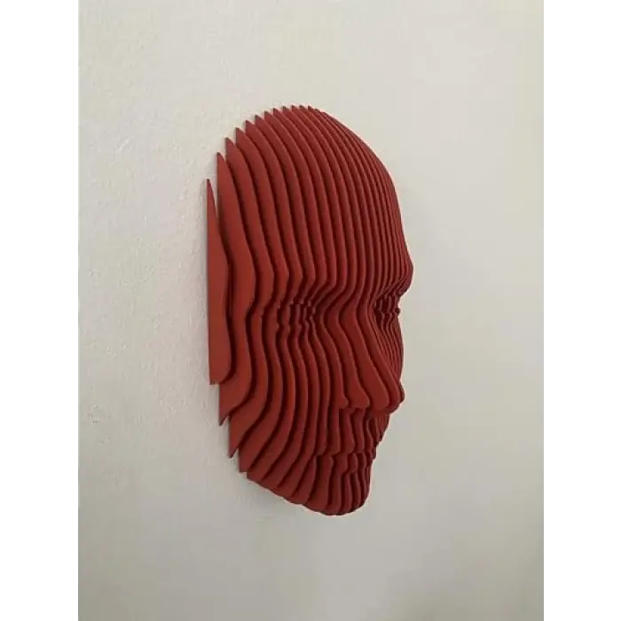 FlatForm Echo Parametrik Yüz Duvar Dekoru – 3D Katmanlı Modern Duvar Heykeli