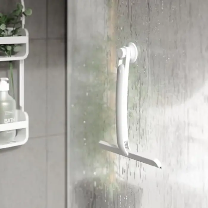 Flex duş çekçeki, silikon pencere çekçeki, çıkarılabilir saplı, beyaz