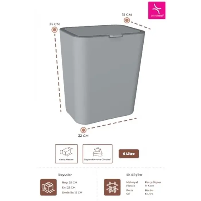 FLIP ÇÖP KOVASI-GRİ