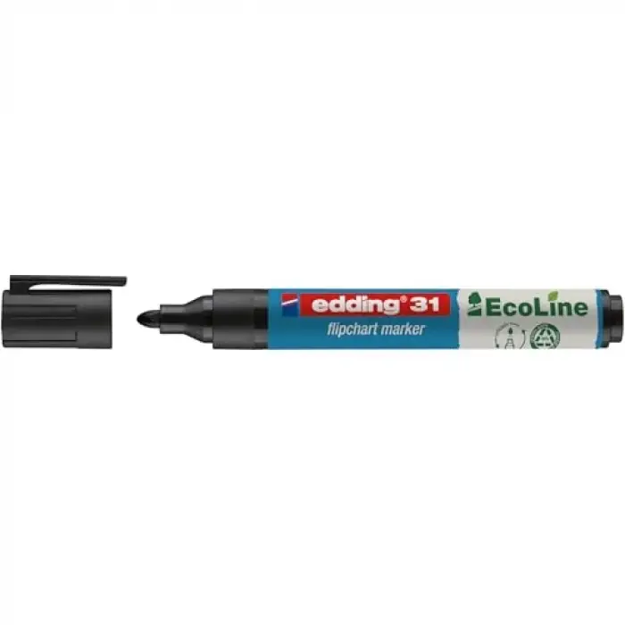 Flipchartmarker 31 EcoLine, yeniden doldurulabilir, 1,5 – 3 mm, siyah