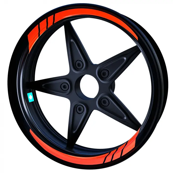 Floresan Turuncu Moto GP İç Jant Şeridi Stickerı