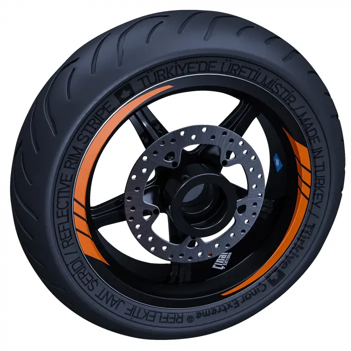 Floresan Turuncu Moto GP İç Jant Şeridi Stickerı