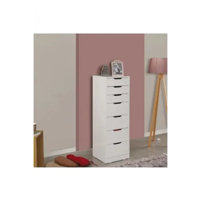 Flow Çekmeceli Şifonyer, Beyaz, 7 Çekmeceli