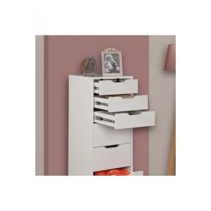 Flow Çekmeceli Şifonyer, Beyaz, 7 Çekmeceli
