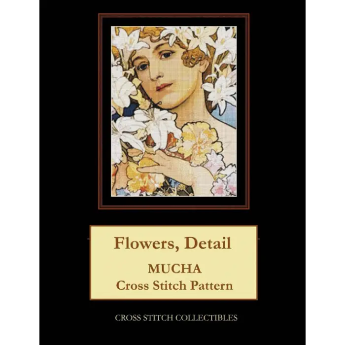 Flowers, Detail: Mucha Cross Stitch Pattern