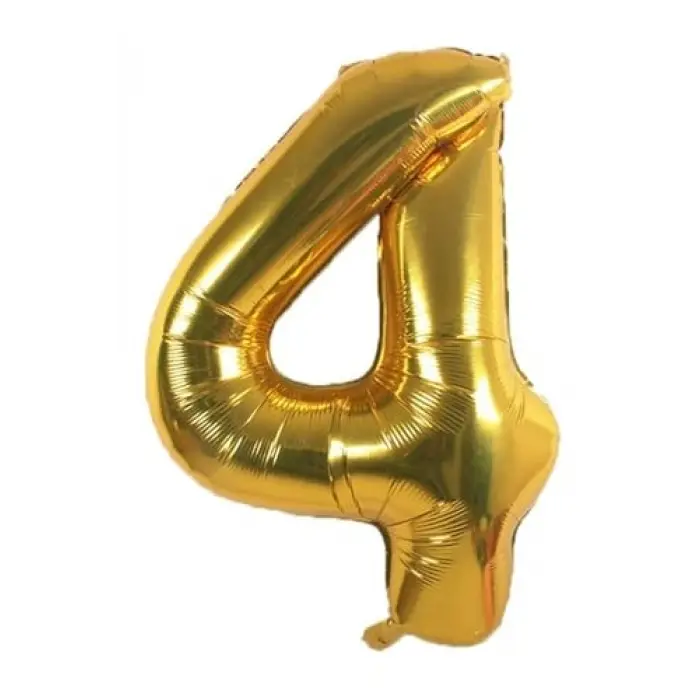Folyo 4 Rakam Balon, Altın Sarısı
