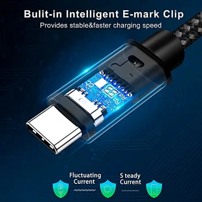 Force 100W Type-C to Type-C USB 3.1 Gen2 10 Gbps 4k@60hz Hızlı Şarj Data ve Görüntü Aktarım Kablosu Örgülü GN (1 Metre)