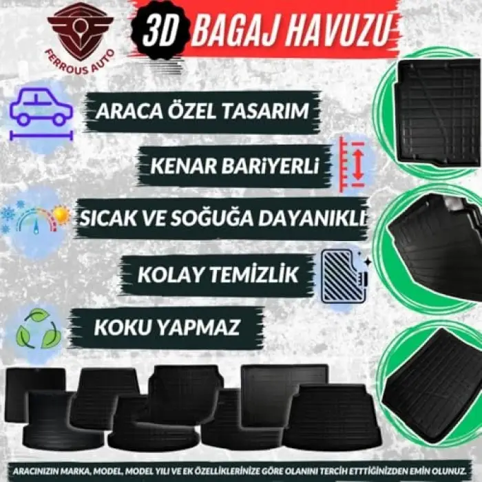 Ford Kuga 3D Bagaj Havuzu 2013 2019