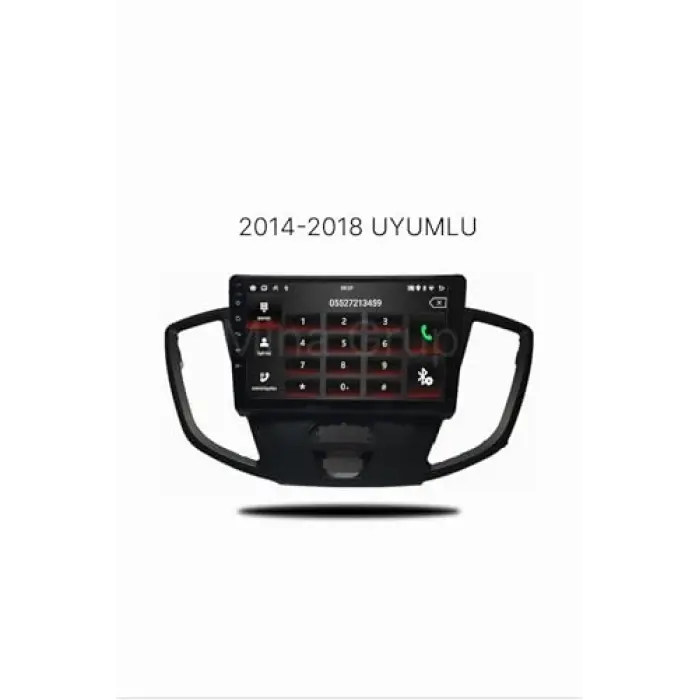 Ford Transit 2014-2018 Android Multimedya Sistemi, Kablosuz CarPlay ve Android Auto, 9 İnç HD Dokunmatik Ekran, GPS, Bluetooth, WiFi, Geri Görüş Kamerası, 4 GB