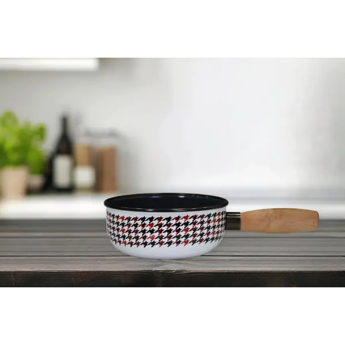 Forte Black Emaye Ahşap Kulplu Mini Tava
