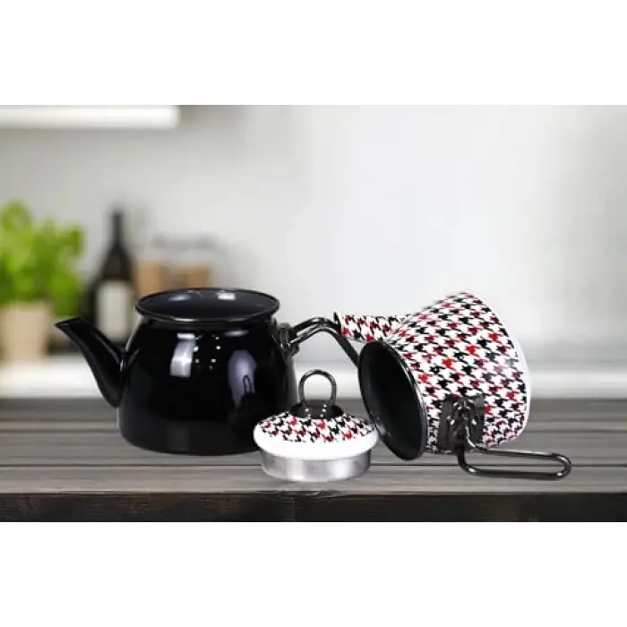 Forte Black Mini Model Emaye Çaydanlık
