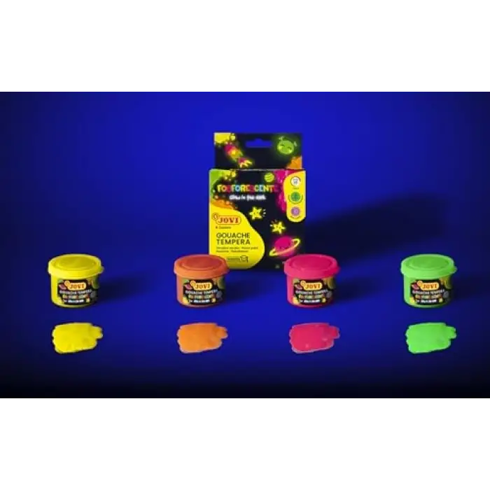 fosforlu Box 4 kutu, tempera, 55 ml, çeşitli (504)