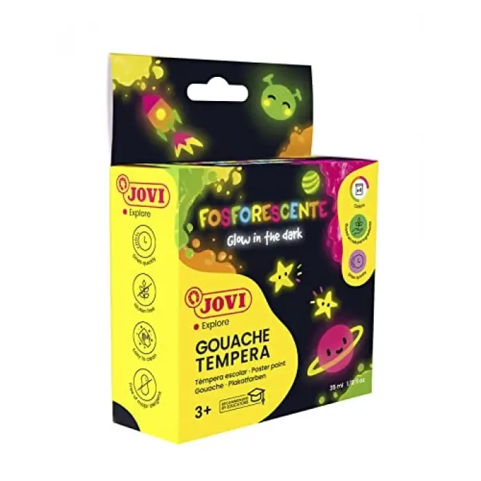fosforlu Box 4 kutu, tempera, 55 ml, çeşitli (504)
