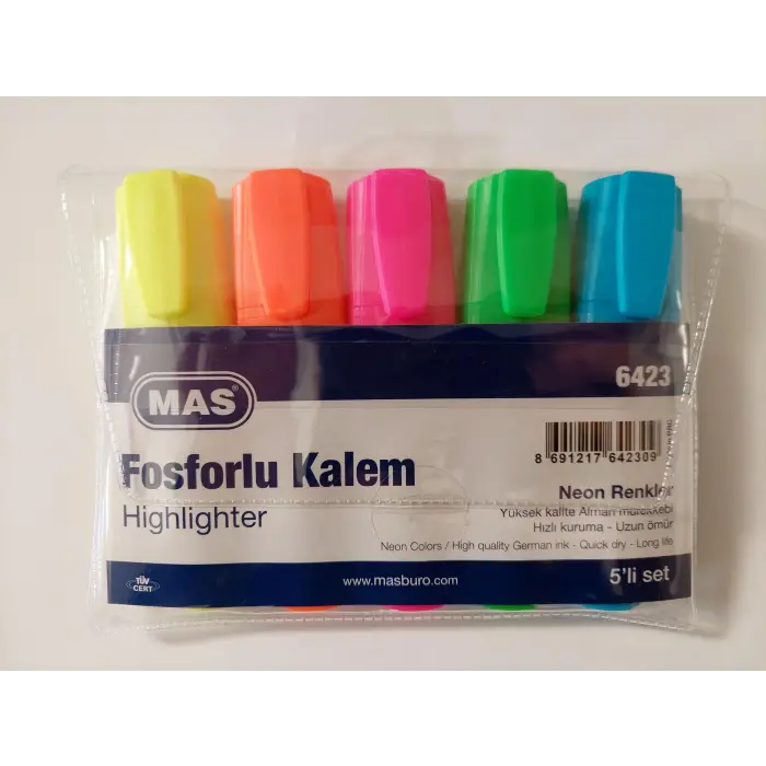 Fosforlu Kalem 5li Plastik Ambalaj