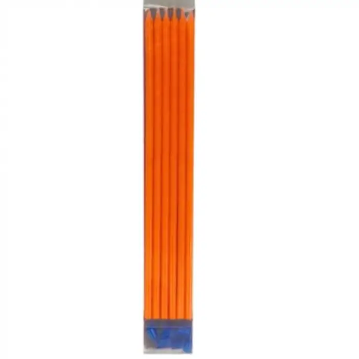 Fosforlu Turuncu Çubuk Mum 20 cm 6 Adet