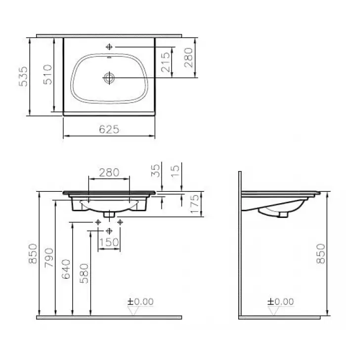Frame 5707B403-0001 Etajerli Lavabo, 60 cm, Clean, Beyaz