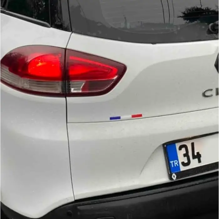 Fransa Bayraklı 2li Çubuk 3D Sticker