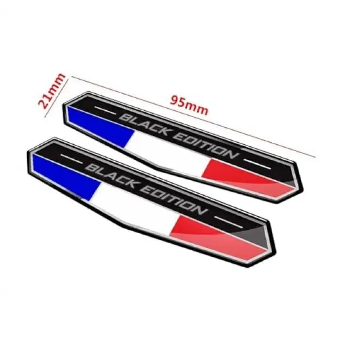 Fransa Bayraklı Black Edition 3D Sticker