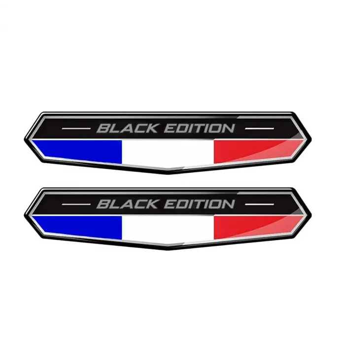 Fransa Bayraklı Black Edition 3D Sticker