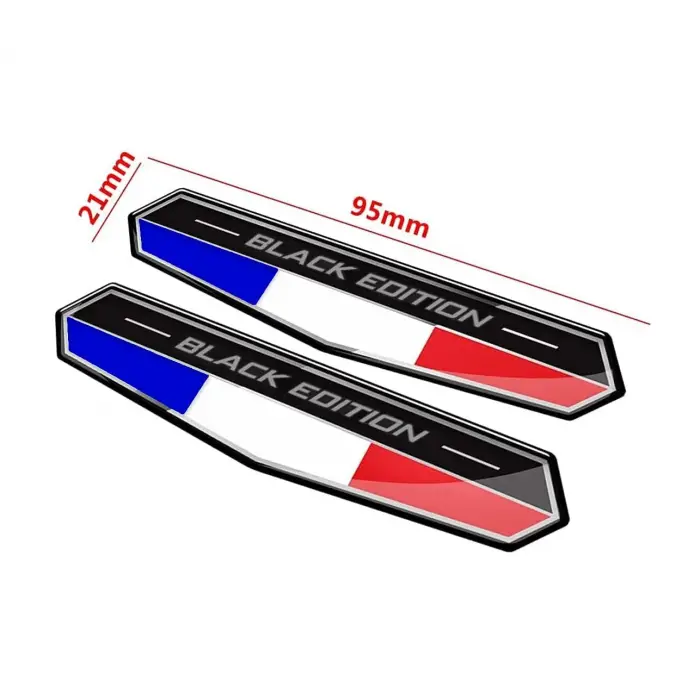 Fransa Bayraklı Black Edition 3D Sticker