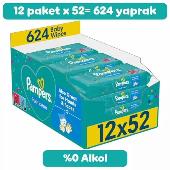 Fresh & Clean Islak Bebek Mendili (12 paket = 624 Islak Mendil)
