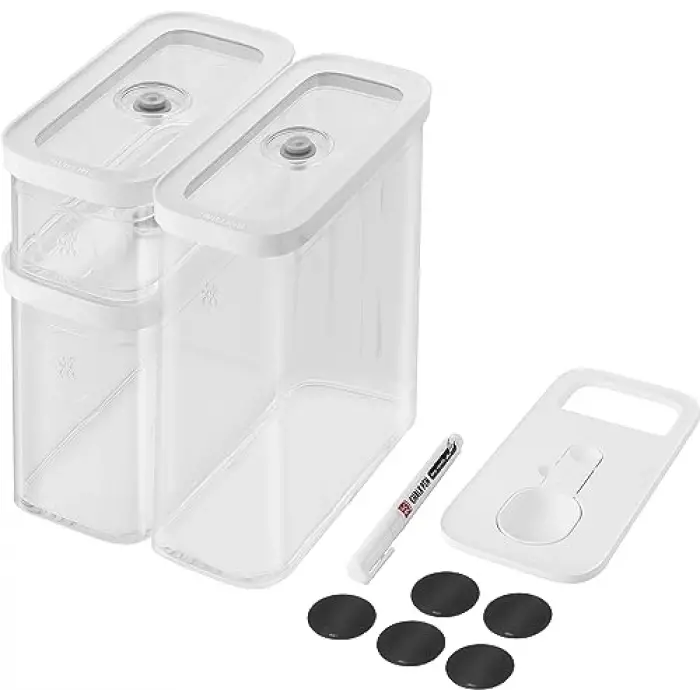 Fresh & Cube Saklama Kabı, 5li Set, M, Beyaz