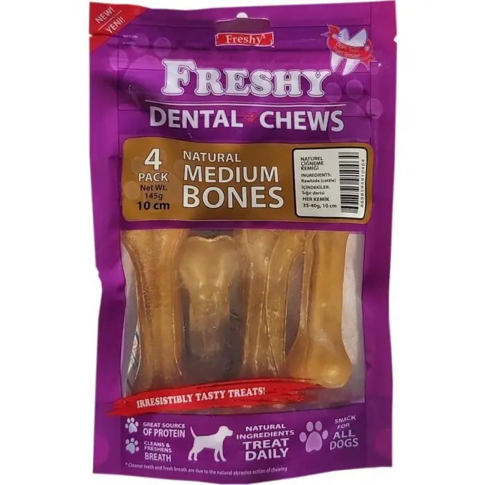 FRESHY MEDİUM BONES NATUREL 4LÜ 10 CM