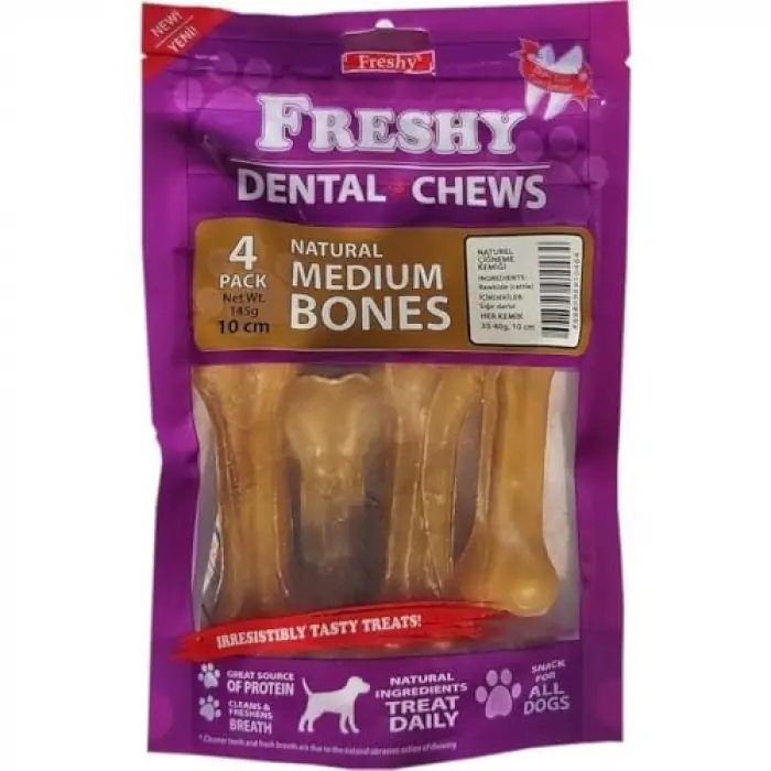 FRESHY MEDİUM BONES NATUREL 4LÜ 10 CM