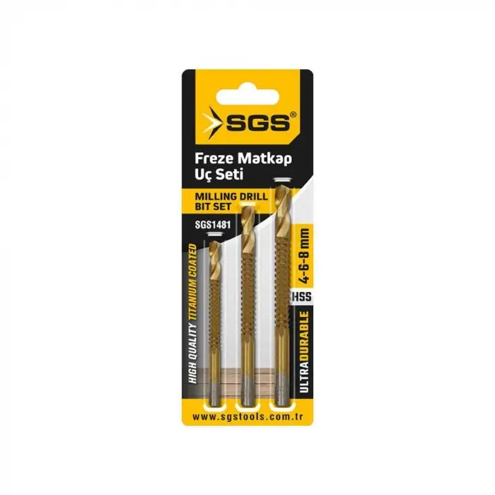 Freze Matkap Uç Seti, 3 Parça, 4-6-8 mm