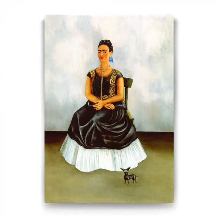 Frida Kahlo - Itzcuintli Dog with Me Tablosu - 40x60cm