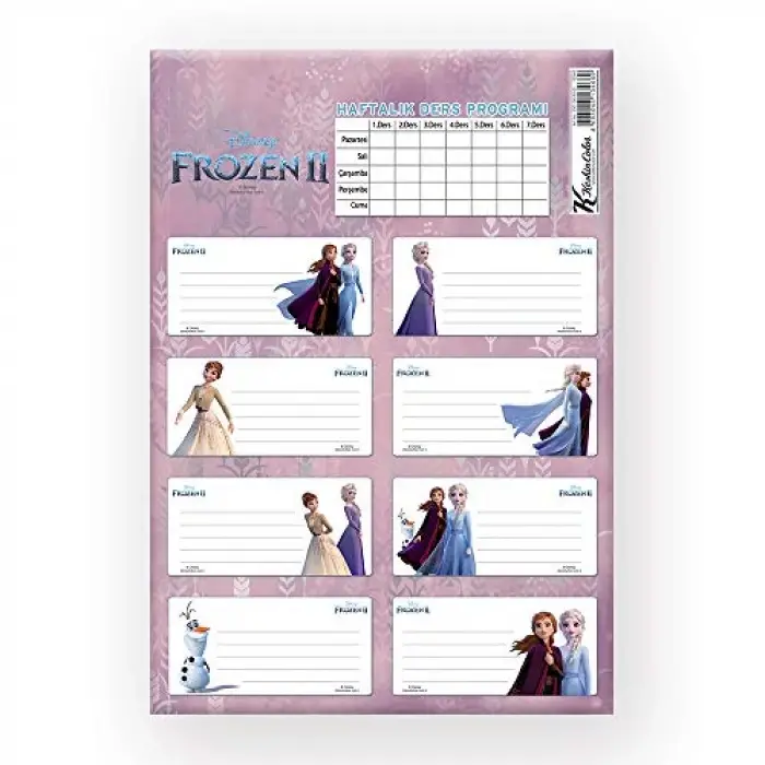 Frozen II Ders Programlı 3lü Etiket