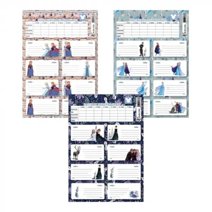 Frozen II Ders Programlı 3lü Etiket