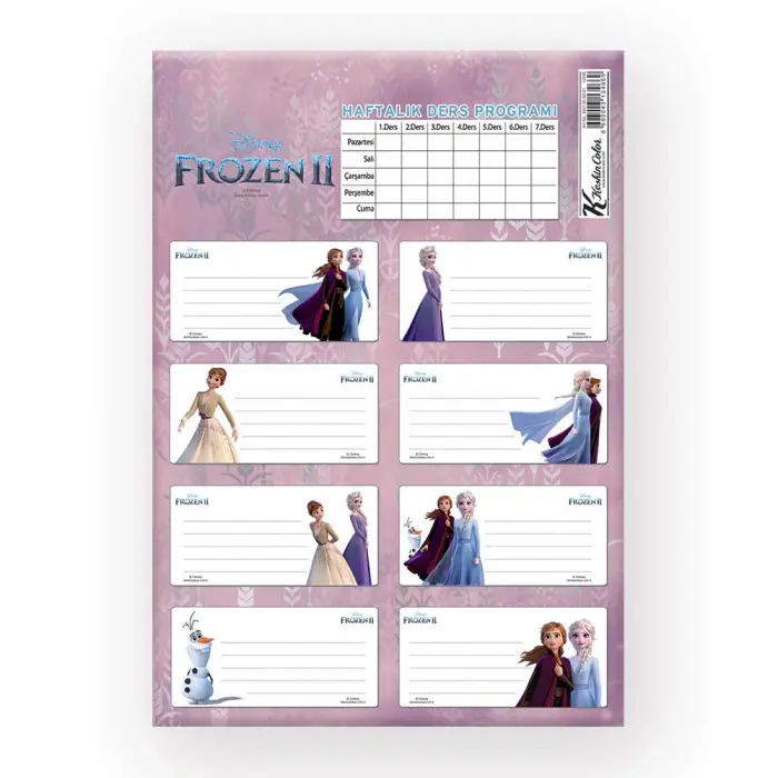 Frozen II Ders Programlı 3lü Etiket