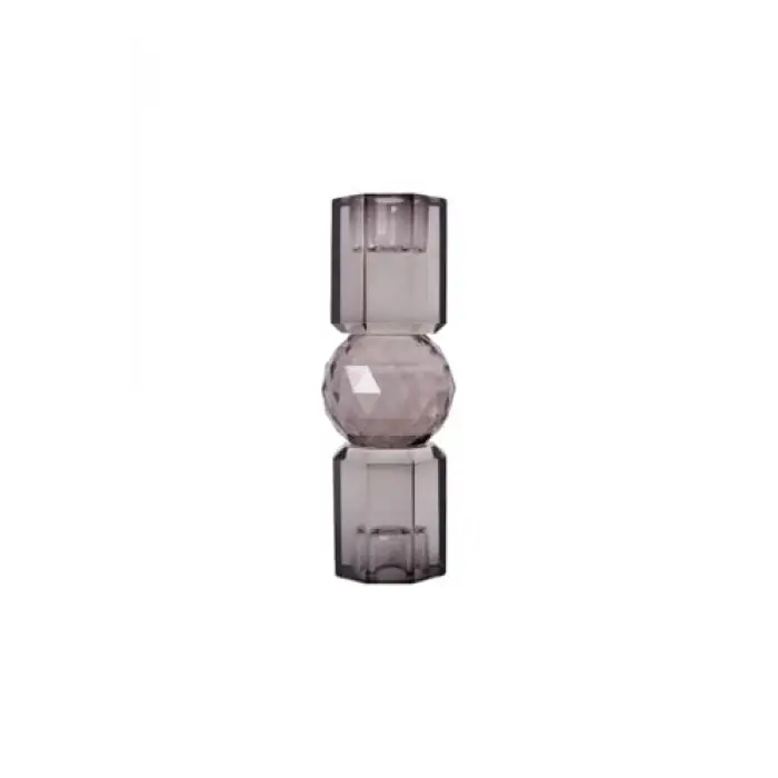 Füme Kristal Mum Tutucu 16,5X6 Cm