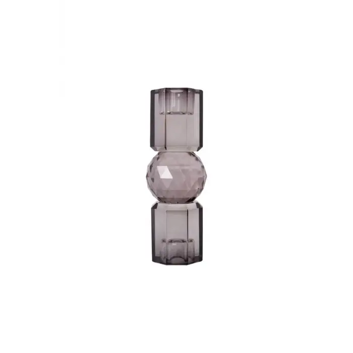 Füme Kristal Mum Tutucu 16,5X6 Cm