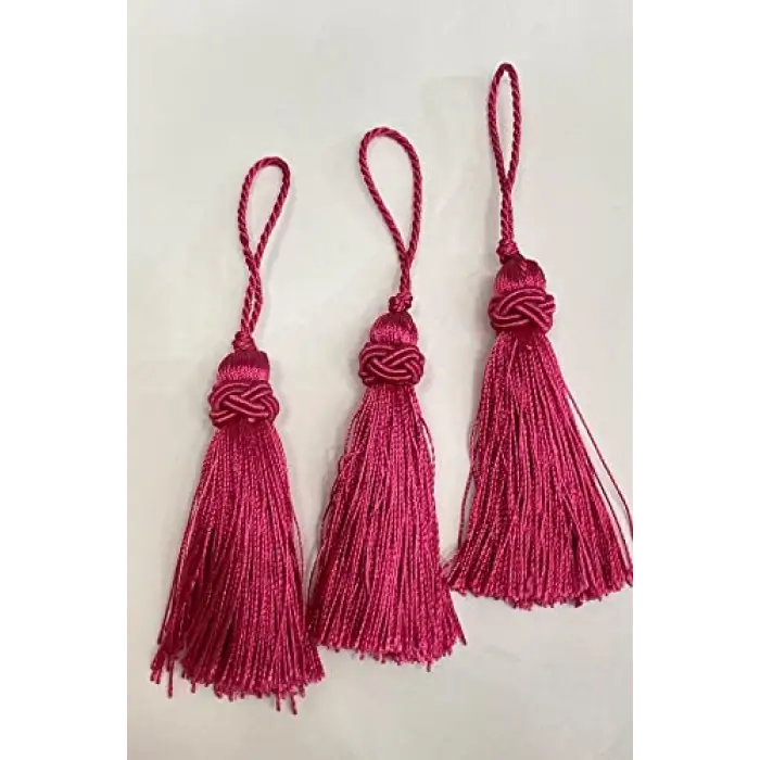 Fuşya Topuzlu Püskül 1 Adet Boy 7 Cm