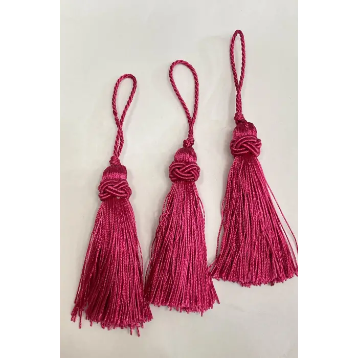 Fuşya Topuzlu Püskül 1 Adet Boy 7 Cm