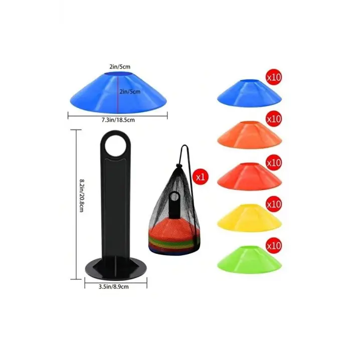 Futbol Disk Antrenman Koni Set, 50li Set