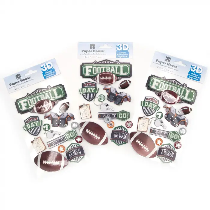 Futbol II 3D Karton Çıkartmaları, 3lü Paket, Stdm-0243E