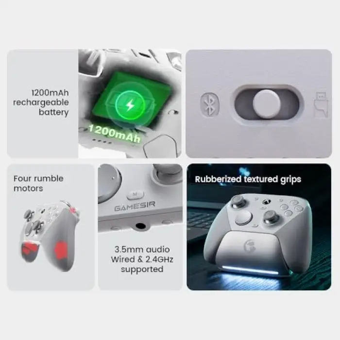 G7 Pro Wired Controller for Xbox Series X|S, Xbox One, Wireless Gamepad for PC&Android with TMR Sticks, Hall Effect Analog Triggers, 1000Hz Polling Rate, 3.5mm Audio Jack - White
