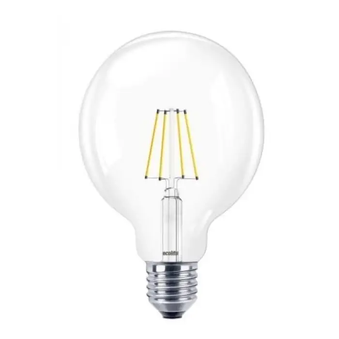 G95 Rustik LED Ampül, Şeffaf Camlı, Sarı Işık, E27 Duy
