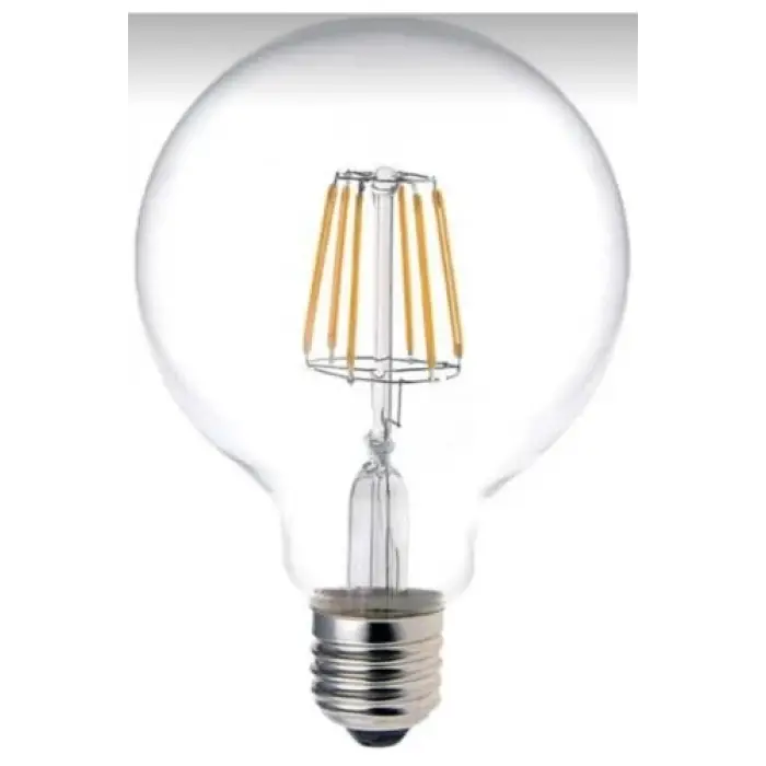 G95 Rustik LED Ampül, Şeffaf Camlı, Sarı Işık, E27 Duy