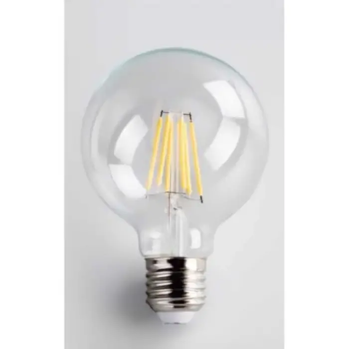 G95 Rustik LED Ampül, Şeffaf Camlı, Sarı Işık, E27 Duy