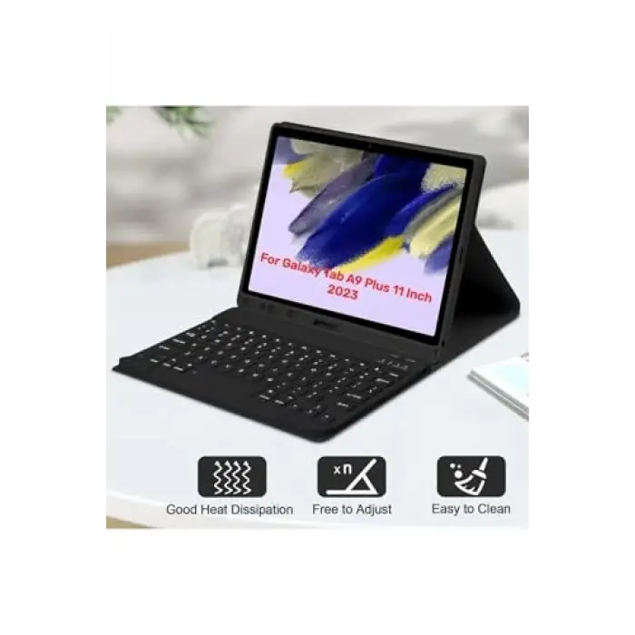 Galaxy Tab A9+ Plus 11 İnç Sm-X210 ile Uyumlu Bluetooth Klavyeli Kılıfı + Mouse