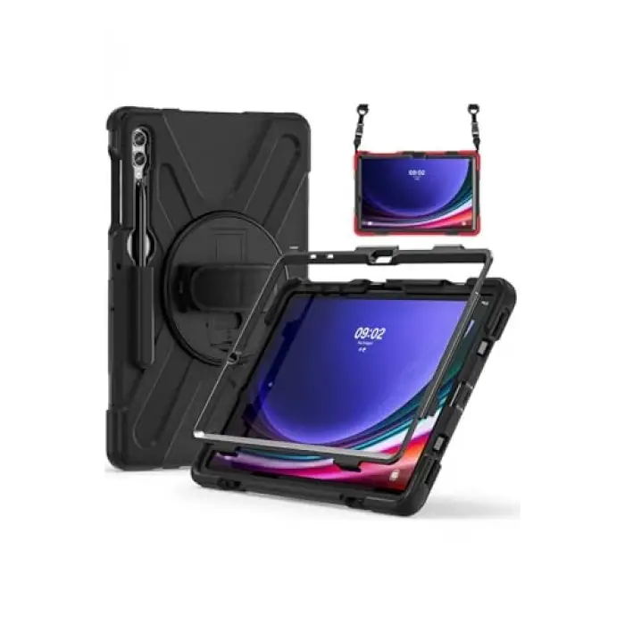 Galaxy Tab S9 FE Plus Defender silikon tablet kılıfı Siyah