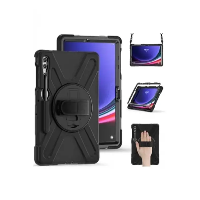 Galaxy Tab S9 FE Plus Defender silikon tablet kılıfı Siyah