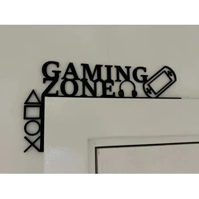 Gaming Zone Kapı Üstü Tabelası – Oyuncu Odası Dekoru