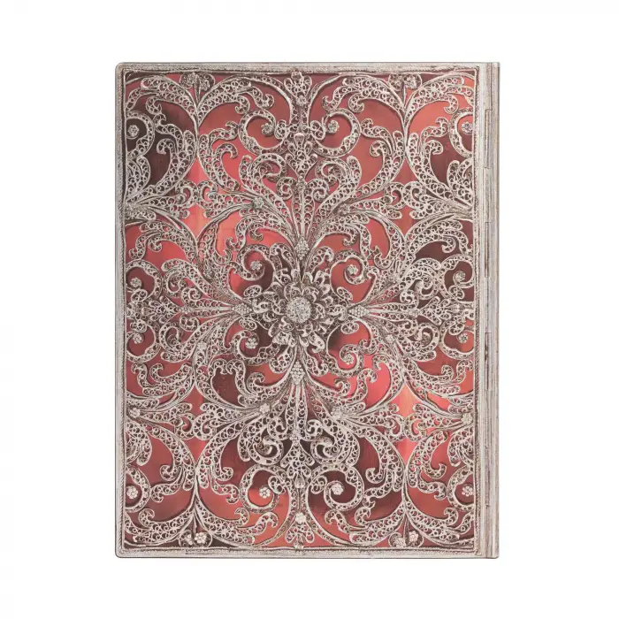 Garnet Ultra Unlined Softcover Journal, 100 Gsm by Paperblanks (Silver Filigree Collection), 176pg